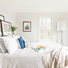 Cottage Master Bedroom With White Tray