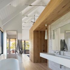 Master Bathroom With Floating Sinks