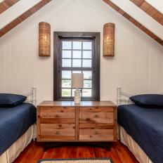 Coastal Bedroom Loft With Vaulted Ceiling