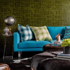 Eclectic Study with Crocodile Wallpaper
