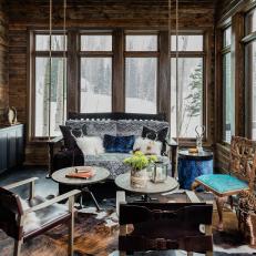 Rustic Sitting Room with Swinging Bench