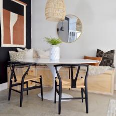 Contemporary Breakfast Nook With Black Chairs