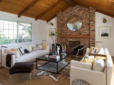 Contemporary Living Room With Zebra Rug