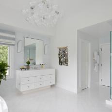 Expansive Master Bath With White Luxury Finish