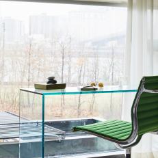 Home Office With Glass Desk