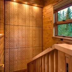 Wood Paneled Stairwell