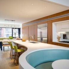 Modern Townhouse Kitchen With Custom Island Seating