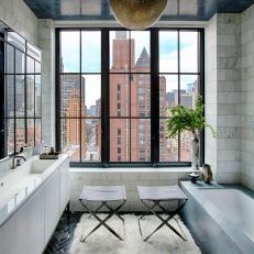 Urban Bathroom With City View