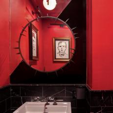 Red and Black Powder Room