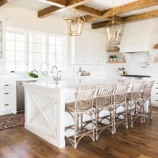 French Classic Style Kitchen With Marble Island