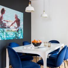 Modern Dining Space With Blue Accents