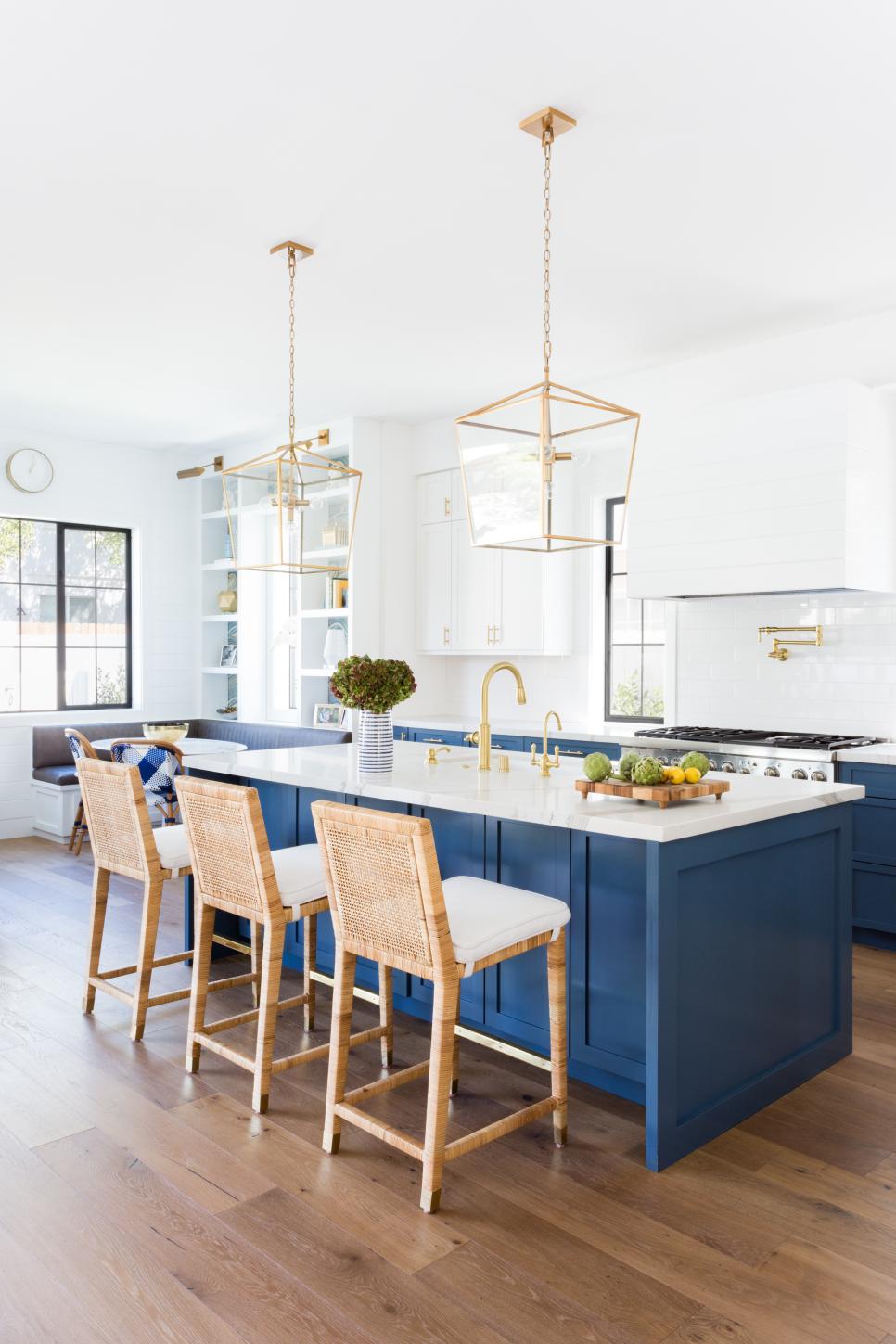 Chef Kitchen With Brass Pendants 