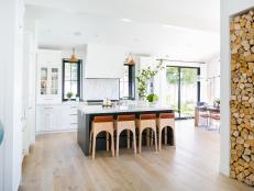 Neutral Open Plan Kitchen and Firewood