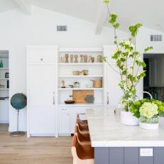 White Country Kitchen With Globe