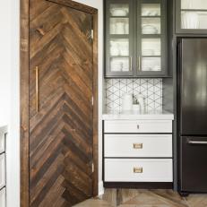 Herringbone Wooden Pantry Door