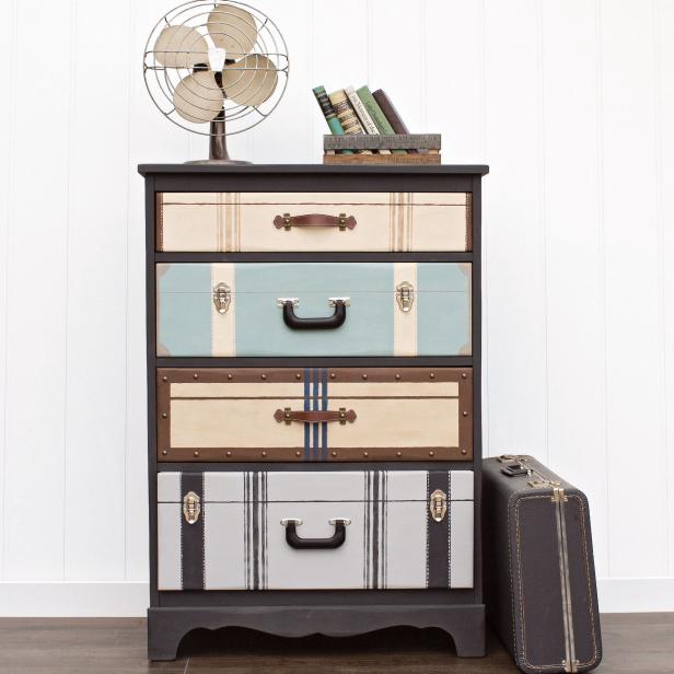 How To Paint A Dresser So It Looks Like Stack Of Suitcases - What Kind Of Paint Do You Use On Dressers