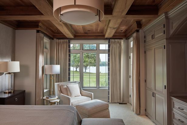 Neutral Master Bedroom With Coffered Ceiling Hgtv