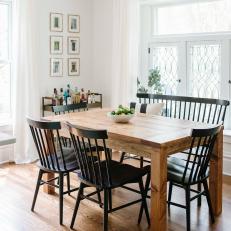 Rustic Dining Room With Bar Cart