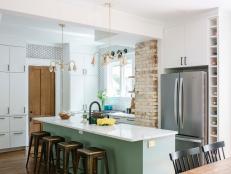 Open Plan Kitchen With Wine Storage