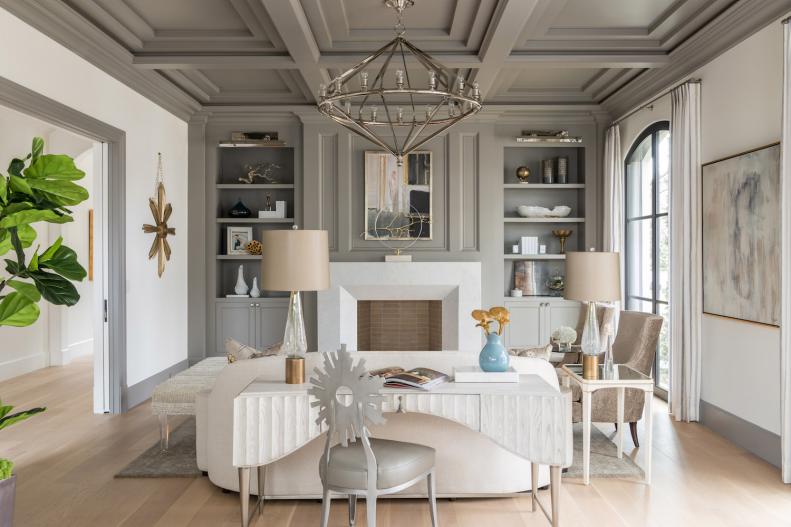 Gray Art Deco Living Room 