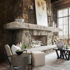 Show-Stopping Stone Fireplace in Great Room