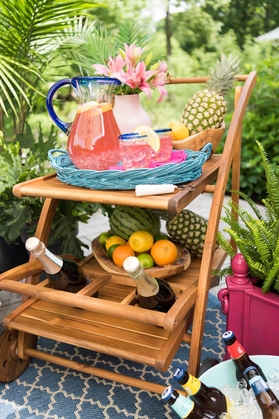 Tropical Outdoor Bar Cart HGTV