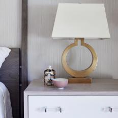 Gold Table Lamp on Nightstand