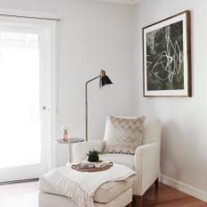 White Armchair and Ottoman