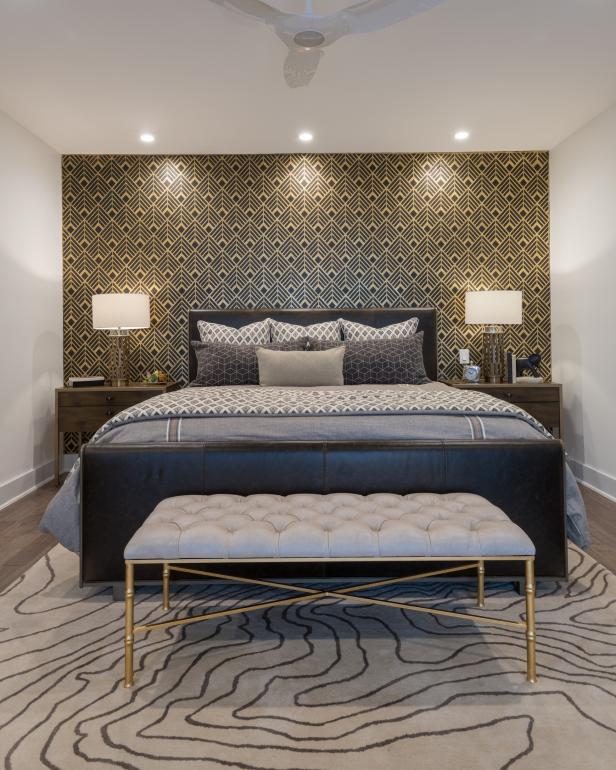 Master Bedroom With Rich Neutral Patterns | HGTV