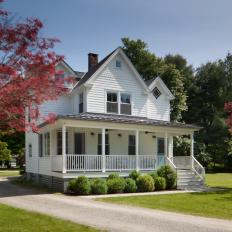 White Farmhouse With Front Porch