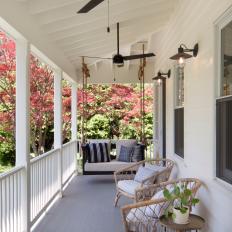 Front Porch With Swing Bench