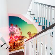 Staircase With Ferris Wheel Mural