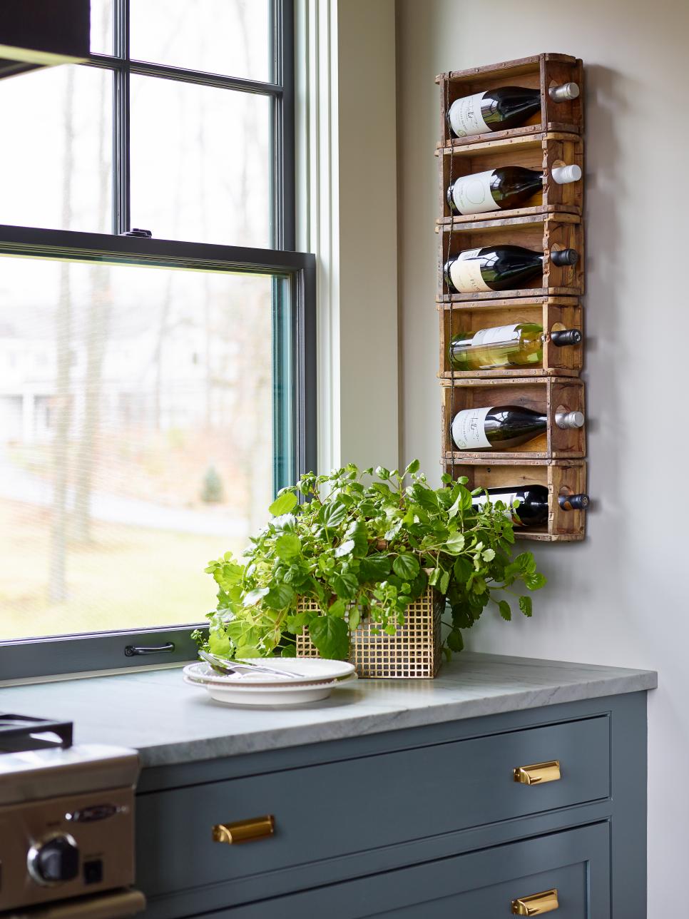 Herbs and Vintage Wine Rack | HGTV