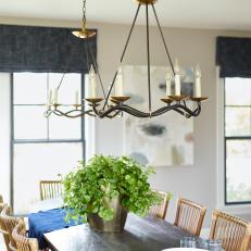 Dining Room With Bronze Chandelier