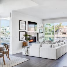 Coastal Living Area With White Sectional