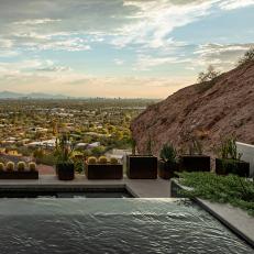 Infinity Edge Hot Tub and Pool Terrace Enjoy Unobstructed Views of Phoenix