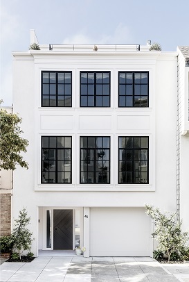 Modern White Townhome Exterior