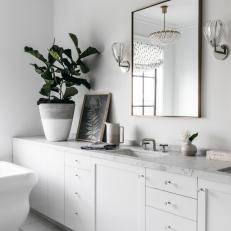 Elegant White Bathroom With Marble Vanity
