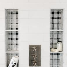 Black-And-White Tiled Shower