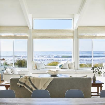Coastal Living Room With Ocean View