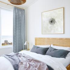 Scandinavian Bedroom With Purple Throw