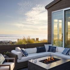 Beach House Deck With Fire Pit