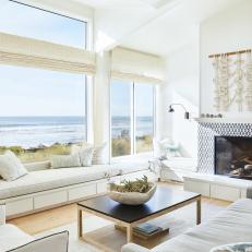 Coastal Living Room With Wall Hanging