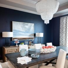 Elegant Dining Room in Bold Blue