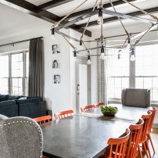Breakfast Room with Orange Chairs
