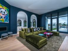 Blue Rooms with Olive Green Couch
