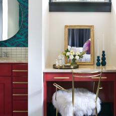 Eclectic Master Bathroom Dressing Table