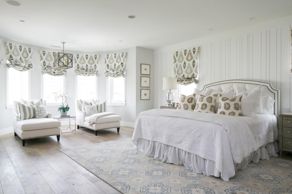 White Bedroom With Paisley Pillows