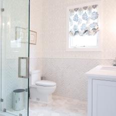 White Small Bathroom With Gray Shade