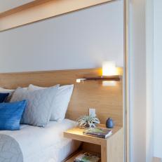 Modern Master Bedroom with Integrated Oak Headboard 